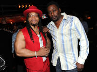 Rappers Melle Mel and Big Daddy Kane at the NY Giant Justin Tuck's Celebrity Billiards Tournament.