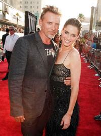 Callum Keith Rennie and Amanda Peet at the world premiere of "The X-Files: I Want To Believe."