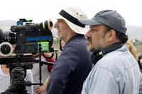 Director Eran Riklis and Cinematographer Rainer Klaussmann on the set of "Lemon Tree."