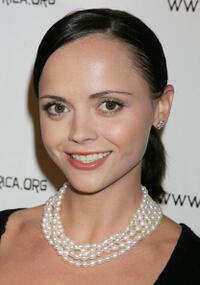 Christina Ricci at Desmond Tutu's 75 birthday gala fundraiser, "Tutu - One Amazing Night of Celebration" in Beverly Hills.