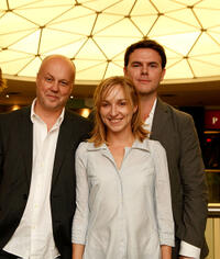 Director Kristian Petri, Sonja Richter and producer Johannes Ahlund at the premiere of "Bad Faith" during the 35th Toronto International Film Festival.