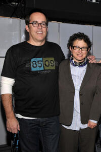 Director of programming for The Sundance Institute John Cooper and B. Ruby Rich at the Queer Lounge during the 2009 Sundance Film Festival in Utah.