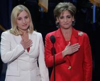 Kerri Strug and Mary Lou Retton at the start of final night of the Republican National Convention.