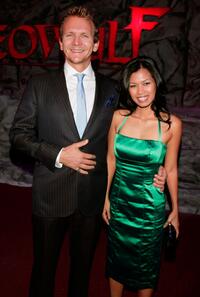 Sebastian Roche and Guest at the premiere of "Beowulf."