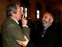Jean Rochefort and Gerard Jugnot at the Knight Of The Legion of Honor Award (Chevalier de la Legion d'honneur).