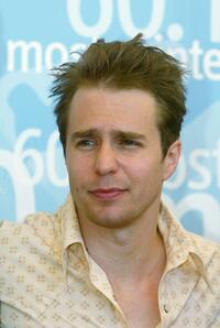 Sam Rockwell at the photocall of "Matchstick Men" during the 60th Venice Film Festival.