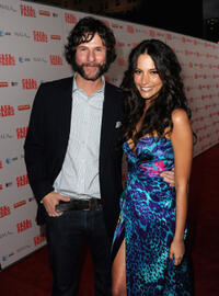 Director Matt Piedmont and Genesis Rodriguez at the California premiere of "Casa De Mi Padre."