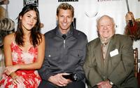 Mickey Rooney, Mizuo Peck and Scott Topper at the Night at the Museum's T-Rex Trek send-off .