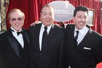 Director Brad Bird, Peter Sohn and Lou Romano at the premiere of "Ratatouille."