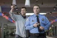 Director Jody Hill and Seth Rogen on the set of "Observe and Report."