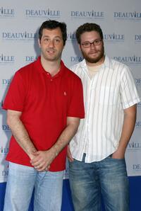 Judd Apatow and Seth Rogen at the photocall of "The 40-Year Old Virgin" during the 31st Deauville Festival Of American Film.