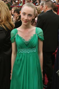 Saoirse Ronan arrives for the 80th Annual Academy Awards in Hollywood.