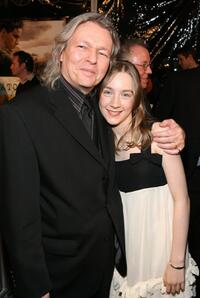 Christopher Hampton and Saoirse Ronan at the premiere of "Atonement."