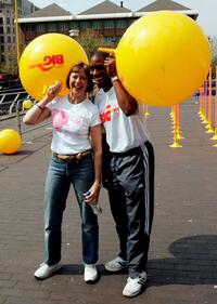 Jenny Agutter and Mark Richardson take part in "The Big Bounce 2005".