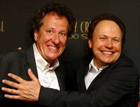Geoffrey Rush and Billy Crystal at the after party following the premiere of "700 Sundays".
