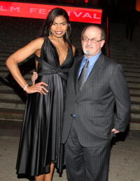 Pia Glenn and Salman Rushdie at the Vanity Fair party during the 2009 Tribeca Film Festival.