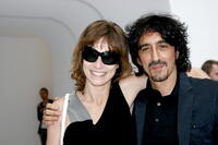 Stefania Rocca and director Sergio Rubini at the Costume National Homme fashion show.