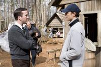 Lucas Black and Dean Zanuck on the set of "Get Low."