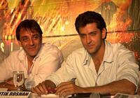Sanjay Dutt and Hrithik Roshan at the premiere of "Mission Kashmir."