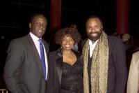 Richard Roundtree, Maxine Brown and Chatman Roberts at the VIP reception for the Rhythm & Blues Foundation's 12th annual Pioneer Awards.