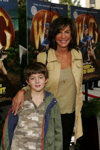 Mercedes Ruehl and her son Jake Geiser at the premiere of "Wallace & Gromit: The Curse of The Were-Rabbit".