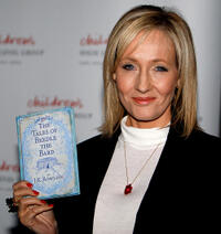 J.K. Rowling at the National Library in Scotland.