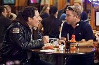 Jon Favreau and Director Peter Billingsley on the set of "Couples Retreat."