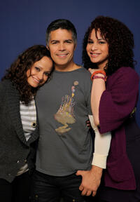 Judy Reyes, Esai Morales and Harmony Santana at the portrait session of "Gun Hill Road" during the 2011 Sundance Film Festival.