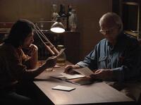 Hiroyuki Sanada and Anthony Hopkins in "The City of Your Final Destination."