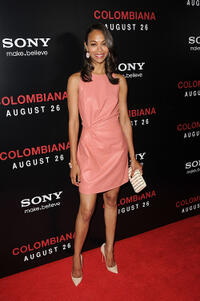 Zoe Saldana at the California premiere of "Colombiana."
