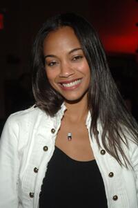 Zoe Saldana at the after-party for off-Broadway opening of "A Soldiers Play."