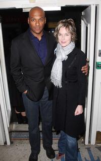 Colin Salmon and his wife Fiona Hawthorne at the VIP screening of "Fade to Black."