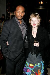 Colin Salmon and his wife Fiona Hawthorne at the after show party of the UK premiere of "Match Point."