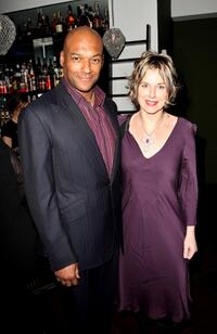 Colin Salmon and his wife Fiona Hawthorne at the afterparty world premiere of "The Bank Job."