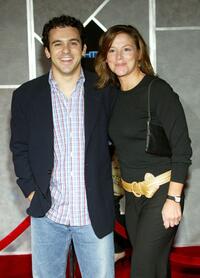 Fred Savage and guest at the premiere of "Flightplan."