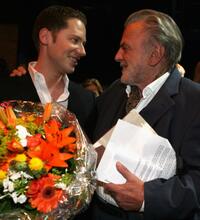 Maximilian Schell and Marco Kreuzpaintner at the Bernhard Wicki Award "Die Bruecke - Der Friedenspreis des Deutschen Films 2007" at the Gasteig in Munich, Germany.