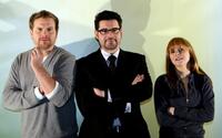 Janek Rieke, Rick Kavanian and Jasmin Schwiers at the photocall of "Killing is my business honey."