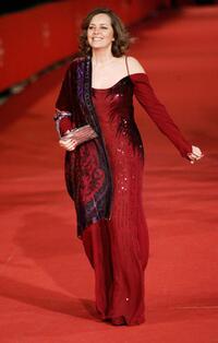 Greta Scacchi before the screening of "L'Amour Cache" at the second Annual Rome Film Festival.