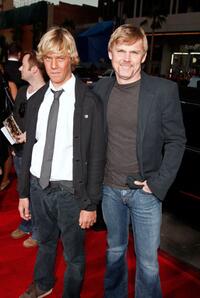 Luke and Rick Schroder at the premiere of "Leatherheads."