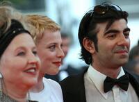 Hanna Schygulla, Fatih Akinhe and Patrycia Ziolkowska at the screening of his film "Auf der Anderen Seite" at the 60th edition of the Cannes Film Festival.