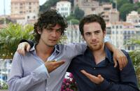 Riccardo Scamarcio and Elio Germano at the photocall of "Mio Fratello E Figlio Unico" during the 60th International Cannes Film Festival.