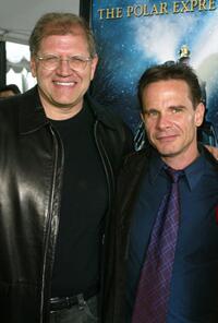 Director/producer Robert Zemeckis and Peter Scolari at the premiere of "Polar Express."