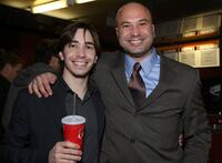 Justin Long and Ahmed Ahmed at the premiere of "Vince Vaughn's Wild West Comedy Show."