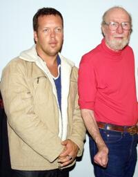 Francois Verster and Pete Seeger at the Q & A session to announce his New Music during the premiere screening of "A Lion's Trail."