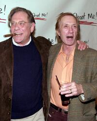 George Segal and David Carradine at the party celebrating the 100th episode of the television show "Just Shoot Me".