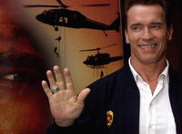 Arnold Schwarzenegger at a Rome photocall for "Colateral Damage."