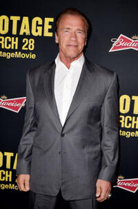 Arnold Schwarzenegger at the California premiere of "Sabotage."