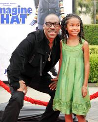Eddie Murphy and Yara Shahidi at the California premiere of "Imagine That."