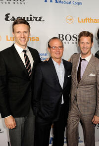 Teddy Sears, Esquire Magazine associate publisher Stephen Jacoby and senior director of PR and Marketing at Hugo Boss Ward Simmons at the Grand Opening of Esquire House LA to benefit International Medical Corps in California.