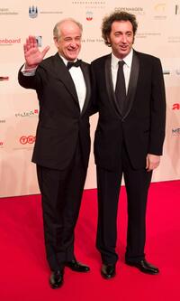 Toni Servillo and director Matteo Garrone at the European Film Awards.